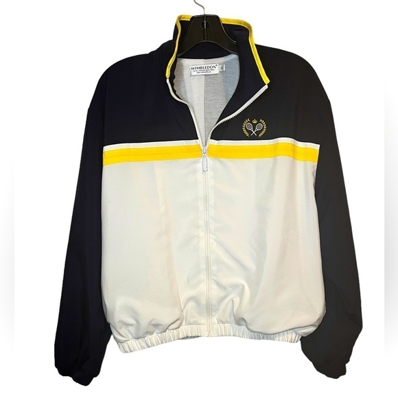 Vintage Unisex Wimbledon Jacket Size Small Blue White Yellow - Picture 5 of 7